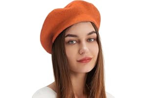 VOILIPEX Wool Beret Hat French Beret Cap Winter Artist Painter Hat Solid Color for Women