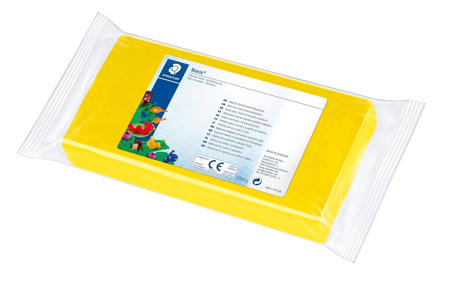 Staedtler Pâte à Modeler Jaune - 1 Pièce - Souple, Non Toxique, Conforme EN71 - Pour Enfants