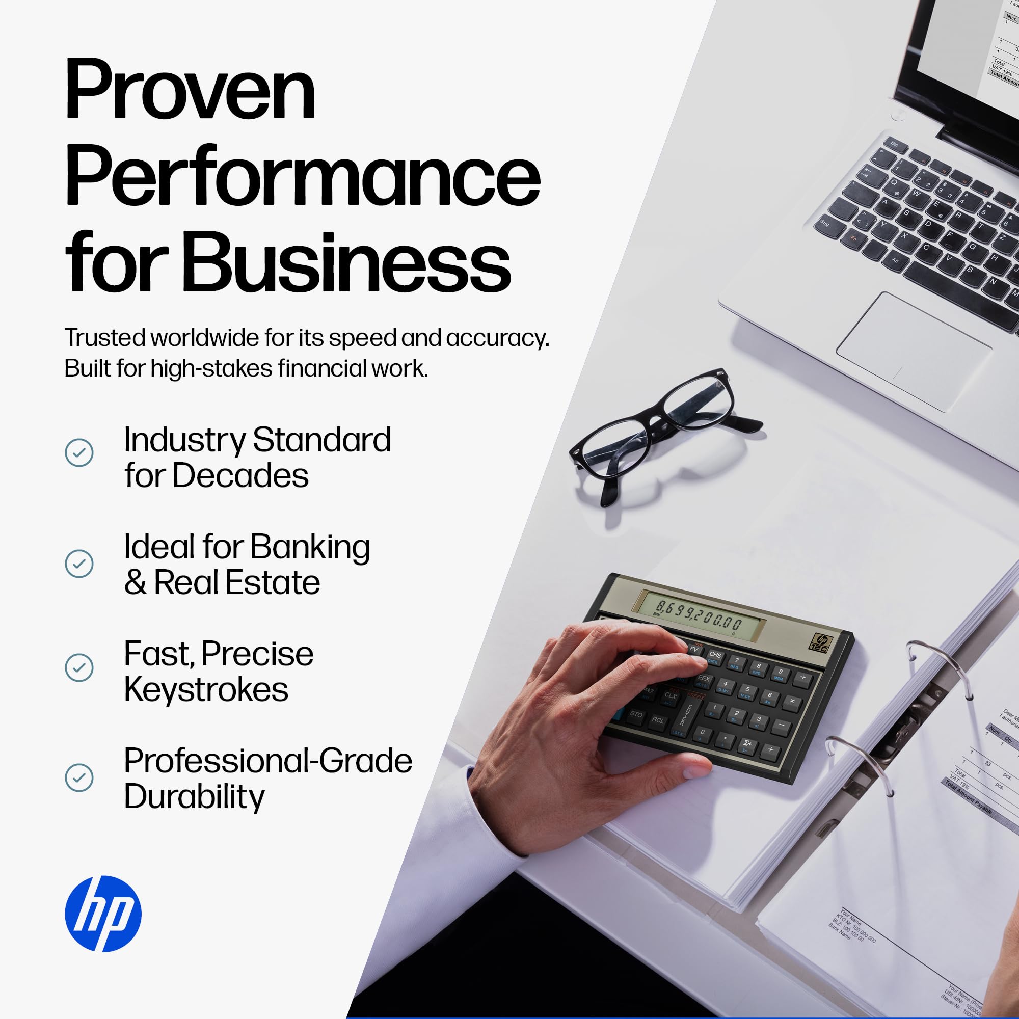 HP 12C Financial Calculator – 120+ Functions: TVM, NPV, IRR, Amortization, Bond Calculations, Programmable Keys – RPN Desktop Calculator for Finance, Accounting & Real Estate – Includes Case + Cloth