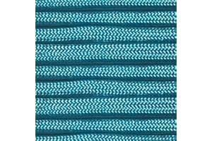 PARACORD PLANET 10 20 25 50 100 Foot Hanks and 250 1000 Foot Spools of Parachute 550 Cord Type III 7 Strand Paracord (Turquoise 100 Feet)