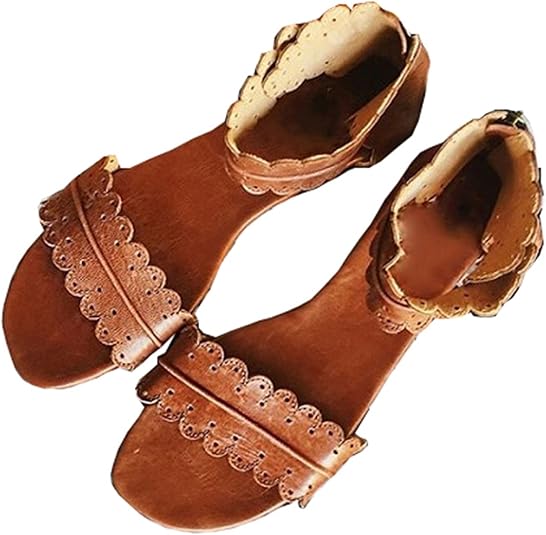 sandals with zip at back