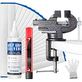 CHAMPKEY Deluxe Grip Repair Kits for Regripping Golf Clubs - Inlcudes Hook Knife, 2" x 10" Professional Tapes, 5 oz Solvent and Rubber Vise Clamp