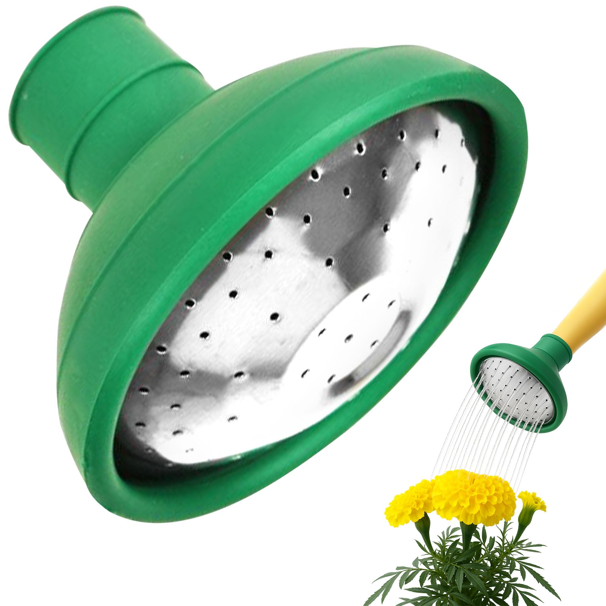 CUQOO Universal Watering Can Rose Head - Durable Sprinkler Attachment with Rubber Nozzle & Nickel-Plated Face, Fits All Watering Cans, Perfect for Indoor & Outdoor Garden Plants