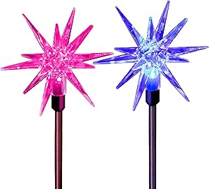 Star Lamp Solar Garden Stake Lights Outdoor Waterproof Color Changing Christmas Garden Patio Decorative Night Light Yard Art Crystal Figurines Fairy Lights Deck Accessories And Decor Outdoor Landscape