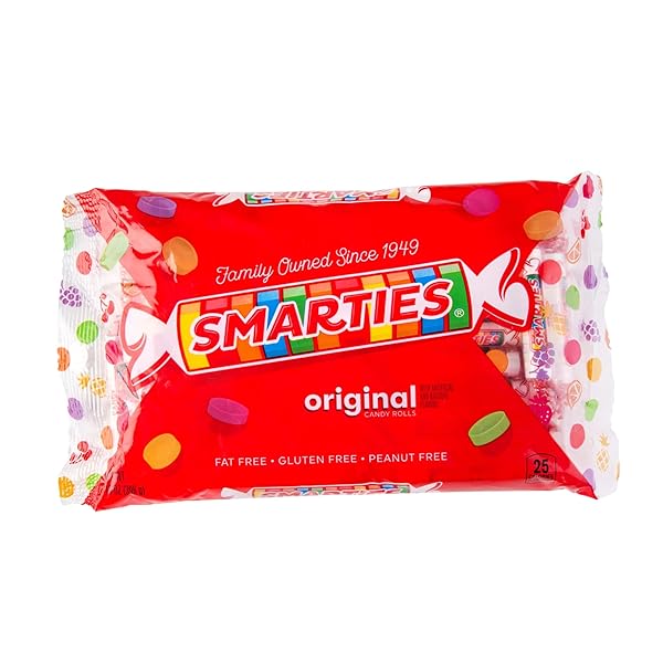 SMARTIES CANDY BULK ROLLS GLUTEN FREE & VEGAN ASSORTED FLAVOR TREATS | PEANUT FREE ALLERGEN FREE & DELICIOUS SNACKING BULK CANDY INDIVIDUALLY WRAPPED – 14 OZ (52 ROLLS PACK)