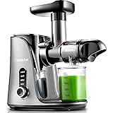 Juicer Machines,AMZCHEF Slow Masticating Juicer Extractor, Cold Press Juicer with Two Speed Modes, 2 Travel bottles(500ML),LE