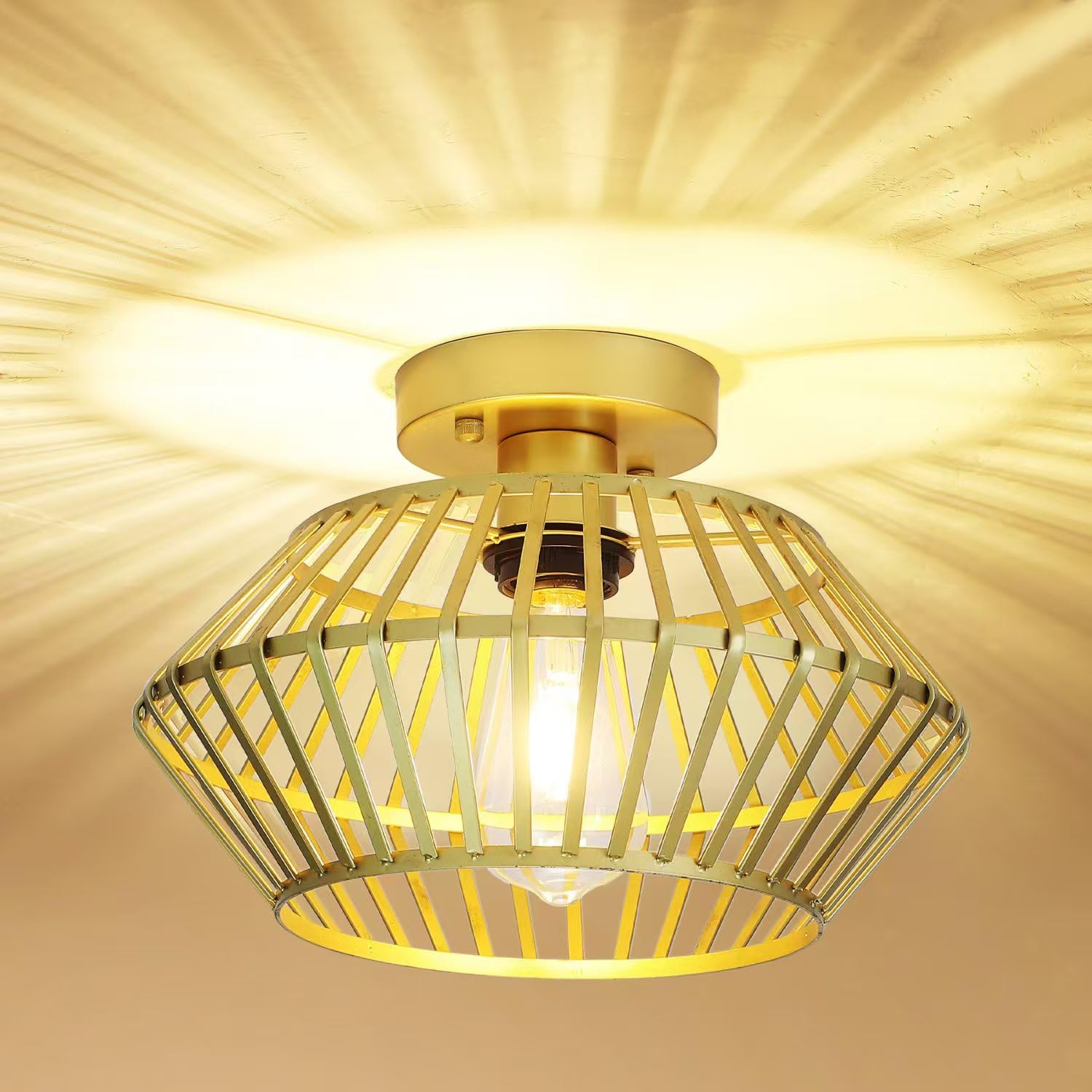 Jasopacp 1-Light Modern Gold Flush Mount Ceiling