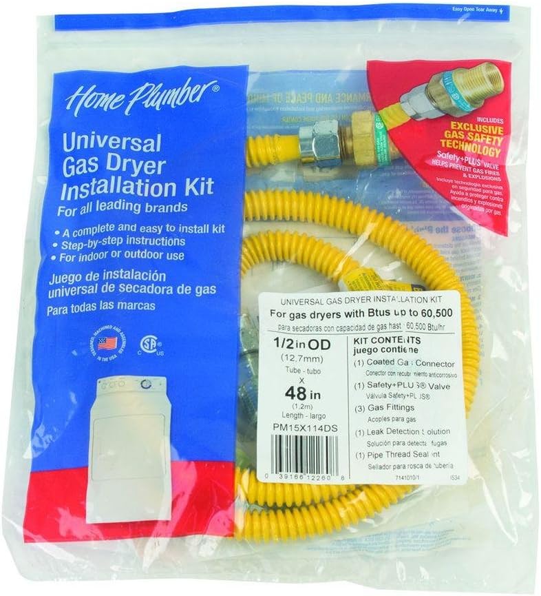 BrassCraft 4 ft. Gas Dryer Connector Kit Auto Shut Off