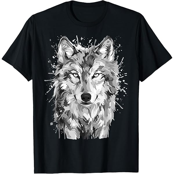 Amazon.com: Wolf T-Shirts - Split Face Wolf Shirts Magical Wolves