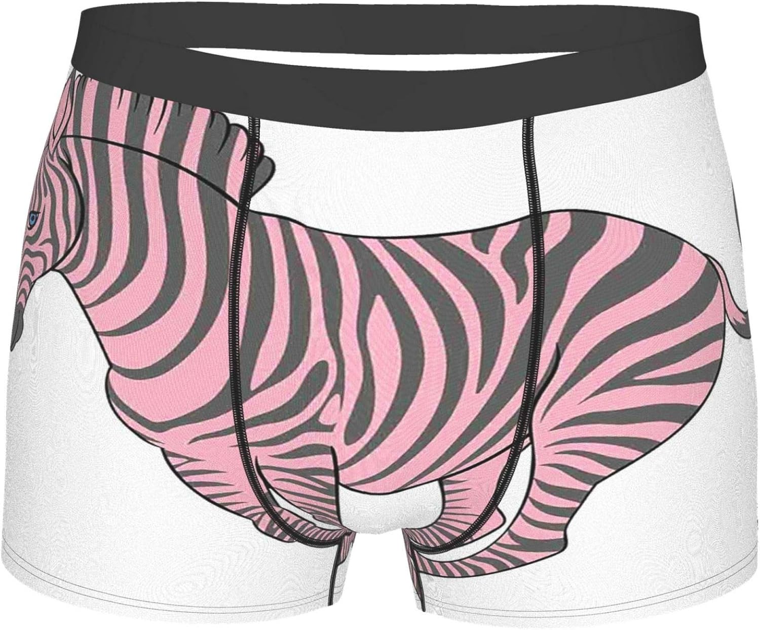 Men's Underwear,Naturalistic Baby Zebra In Funny Pose Zoo Wild Horse Kids Childish Theme,Boxer