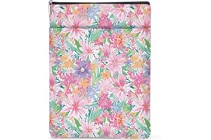 NGZS Floral Book Sleeve, Preppy Stuff Book Covers for Paperbacks, Preppy Flowers Book Pouch Book Protector, Book Lovers Gifts for Women Girls Aunt, Book Accessories Book Club Gifts Christmas Birthday Gifts