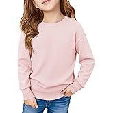 Haloumoing Girls Long Sleeve Sweaters Kids Casual Crew Neck Knit Cute Fall Pullover Tops 5-14 Years