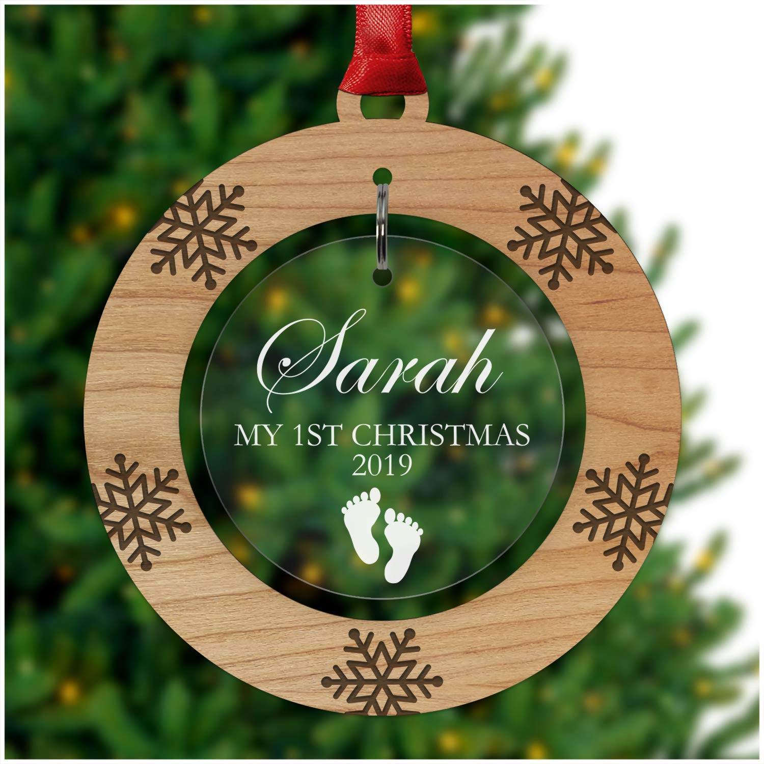 Personalised Baby S First Christmas Bauble Tree Decoration