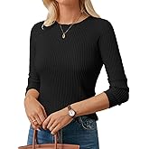 GRACE KARIN Womens Spring Wool Blend Sweater Tops, Long Sleeve Ribbed Pullover, 2026 Knitted Casual Blouse