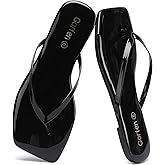 Gorfen Flip Flops for Women Comfortable Square Toe Casual Beach Sandals Summer Outdoor and Everyday Wear