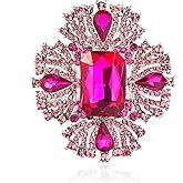 YOQUCOL Vintage Austrian Crystal Rhinestone Flowers Shaped Brooch Pin for Women Girls Lapel Pin for Sweater,Coat Dress Accessories