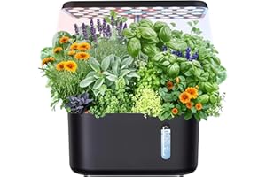 Sonicgrace Indoor Hydroponic Growing System with LED Grow Light, Quiet Smart Water Pump, 5 Pods, Automatic Timer, Perfect for Herbs, Vegetables and Fruits, Ideal Home Office Gardening Gift