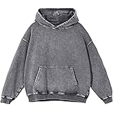 KEEPSHOWING Mens Oversized Hoodie Unisex Acid Wash Hoodie Vintage Pullover Hoodies Hip Hop Sweatshirts with Pocket