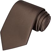 KissTies Solid Satin Tie Pure Color Necktie Mens Ties + Gift Box