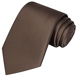 KissTies Mens Truffle Brown Tie Chocolate Solid
