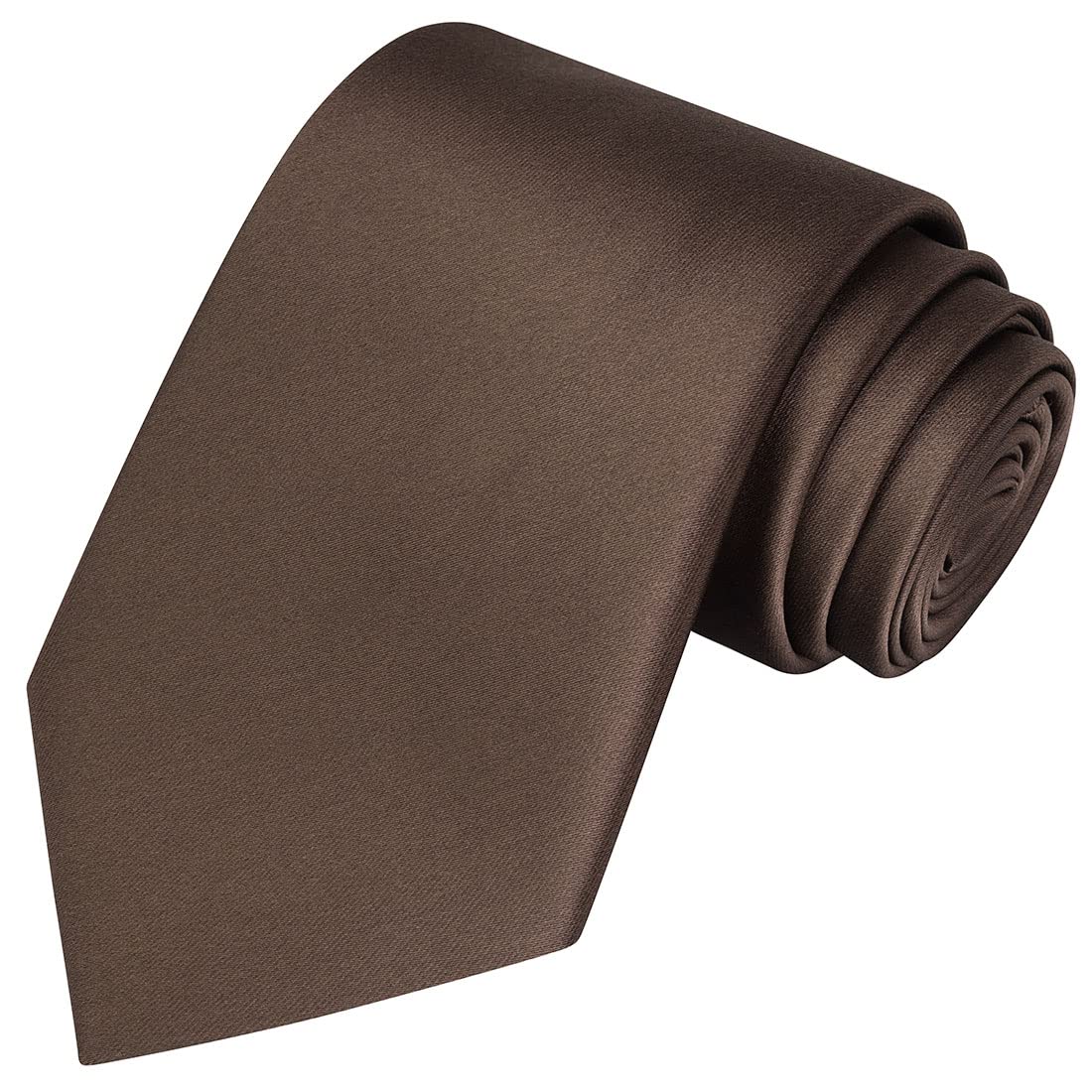 KissTies Mens Truffle Brown Tie Chocolate Solid