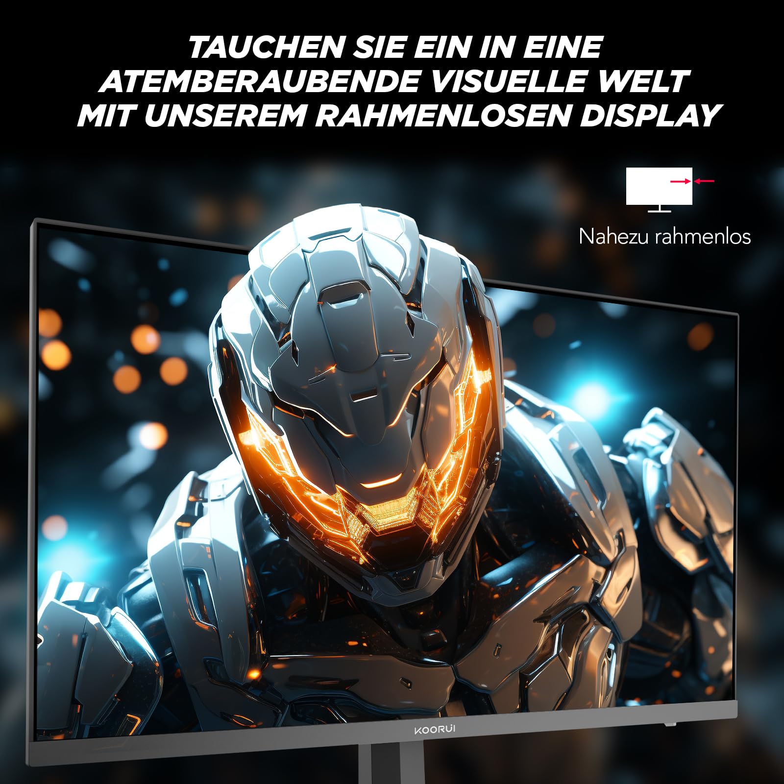 KOORUI G2511P 25 Zoll Gaming Monitor - 200Hz FHD 1920x1080 Fast IPS HDR400, Adaptive Sync 1ms GtG Bildschirm, 75x75 mm VESA 6