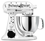 Potions Master Wizard Cauldron Black Vinyl Decal Set For Stand Mixer (Mixer Not Included)