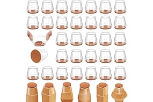 32Pcs Chair Leg Floor Protectors, Silicone Furniture Sliders Felt Furniture Pads, Floor Protectors for Chairs to Protect Floo