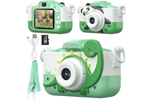 LETING Kids Camera for 3-12 Year Olds | HD Dual Lens Camera with 32GB Memory Card, 2 Shockproof Silicone Cases, Educational Games, MP3 Player, Video Recorder & Fun Filters | Gift for Boys Girls