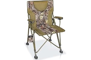 Folding Camping Chair,450 LBS Support Hunting Chairs,Padded with Armrests & Headrest,Heavy Duty Portable Camp Chairs for Fish