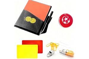 Wrzbest Football Soccer Referee kit,Referee Whistle,Toss Coin and Yellow Cards with Notebook - 3 in 1 Referee Accessories Set