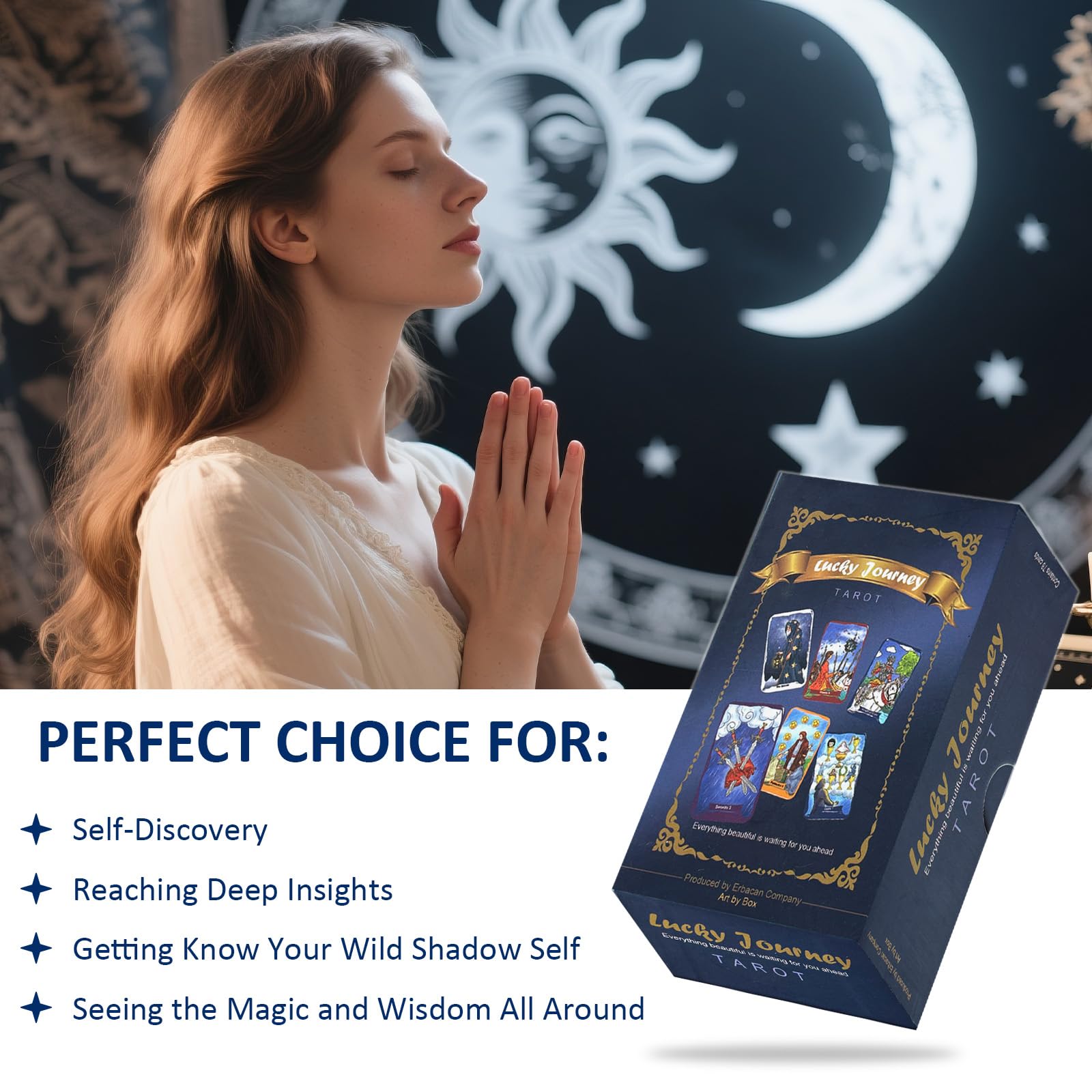 Classic Hand Draw Tarot Cards Deck with Guidebook-Unique Art Tarot Card for Beginners to Experts,Fortune Telling Cards