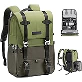 K&F CONCEPT Camera Backpack, Camera Bags for Photographers Large Capacity Camera Case with Raincover,15-15.6 Inch Laptop Compartment Compatible for Canon/Nikon/Sony/DJI Mavic Drone(Backpack 20L)
