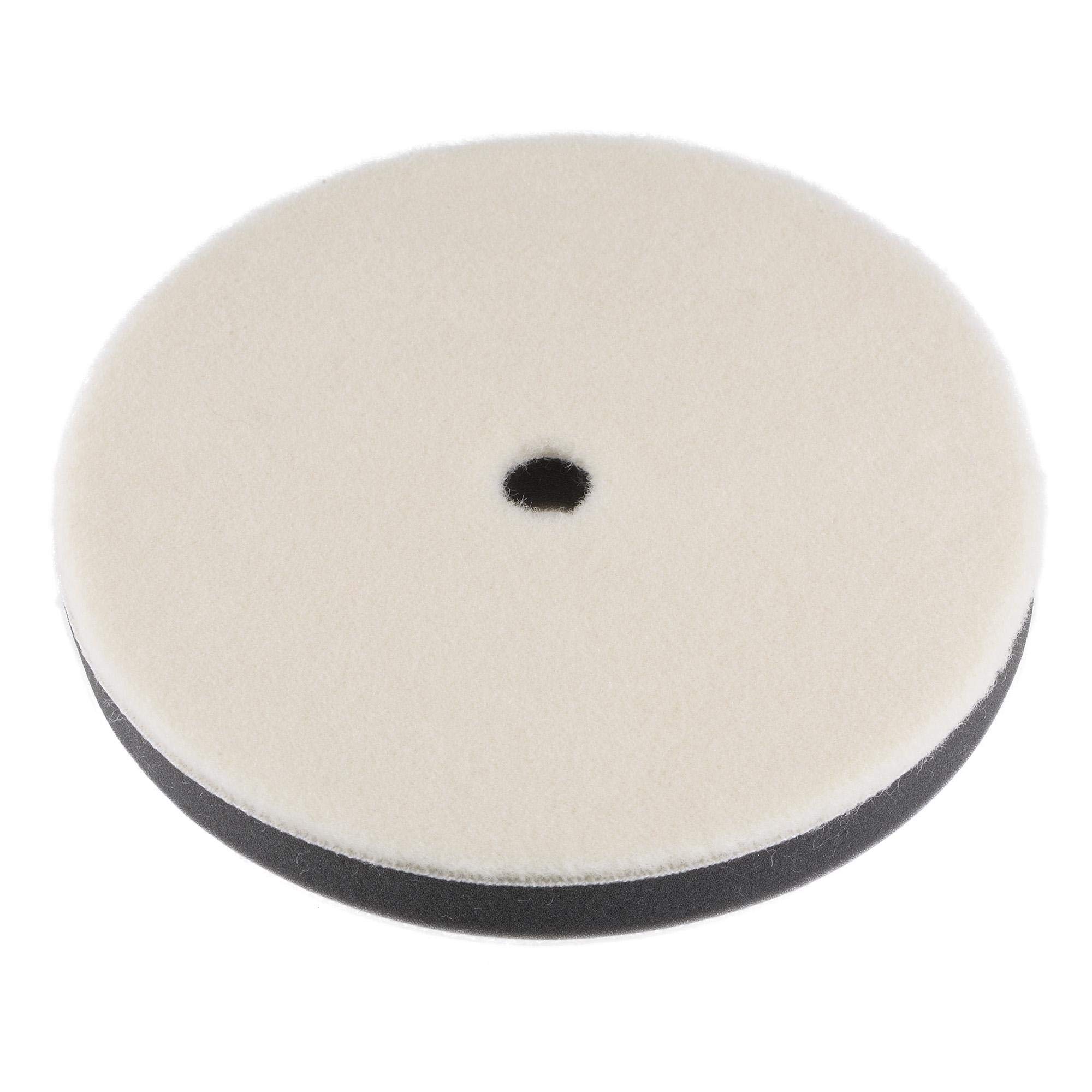 sourcing map 7" Wool Felt Sponge Polishing Pad Hook and Loop Buffing Wheel with Hole Fine Polishing for Orbital Polisher Buffer