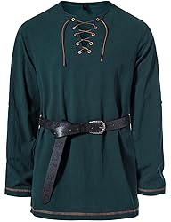 JEMITOP Men's Renaissance Costume Retro Lace Up