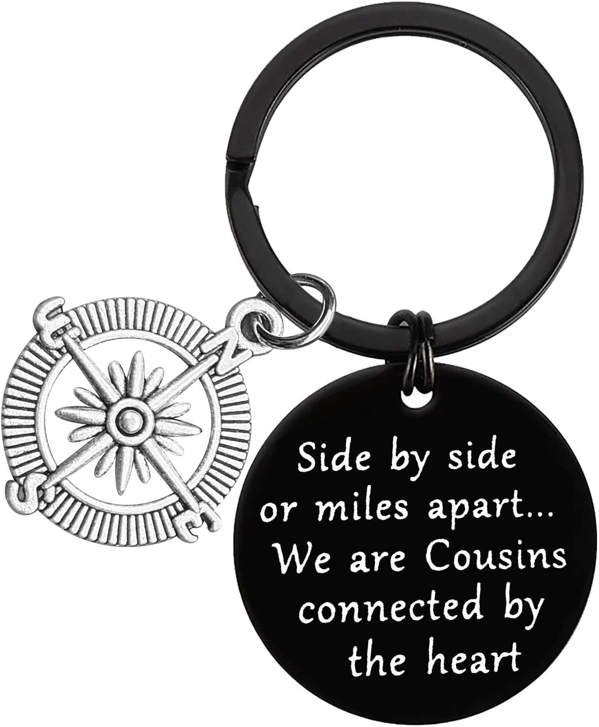 Cousins Gift Keyring Best Friends Gift We are Cousins Connected by The Heart Keychain Cousin Gifts for Cousins Christmas Birthday Gifts for Cousins Family Long Distance Present Key Ring