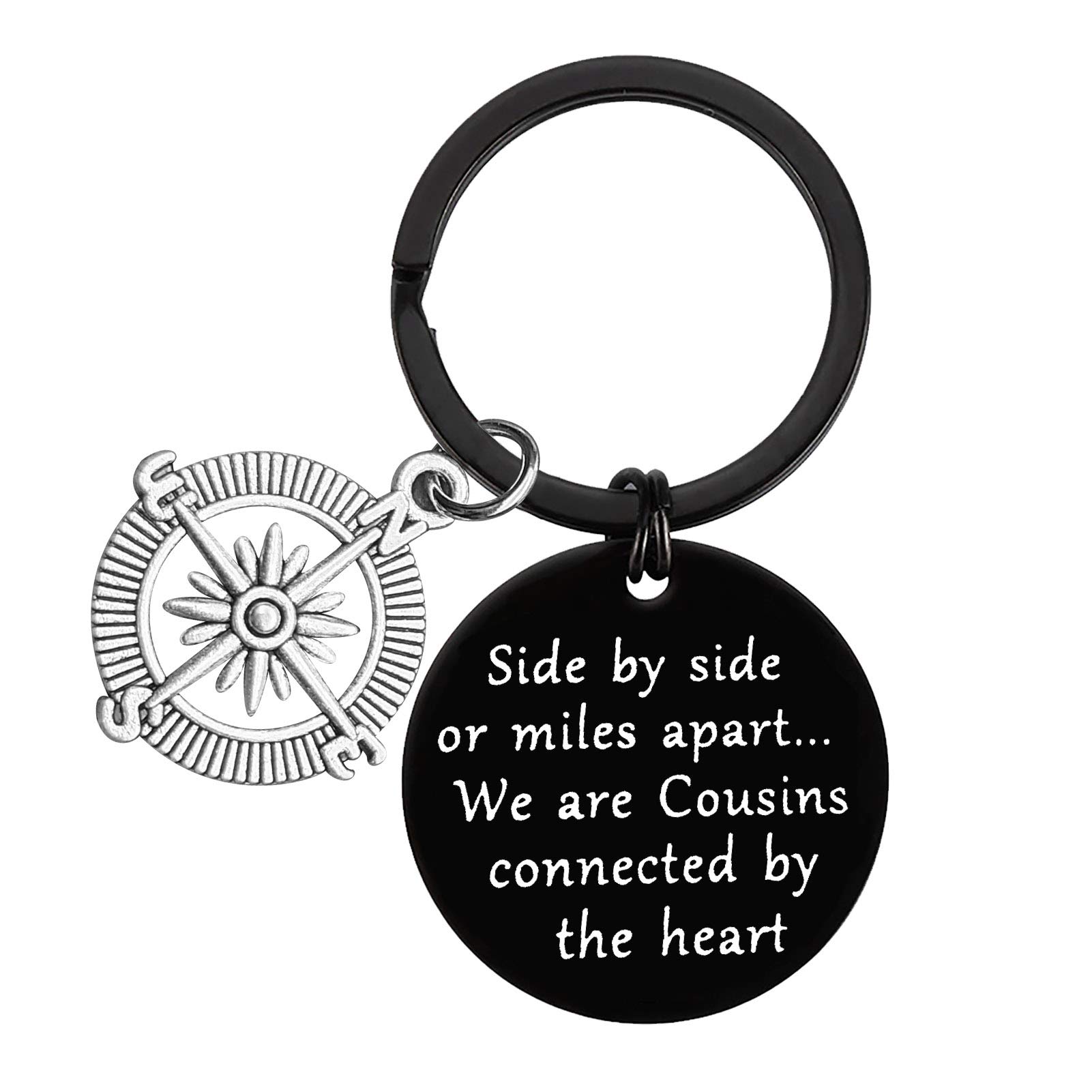 Cousins Gift Keyring Best Friends Gift We are Cousins Connected by The Heart Keychain Cousin Gifts for Cousins Christmas Birthday Gifts for Cousins Family Long Distance Present Key Ring