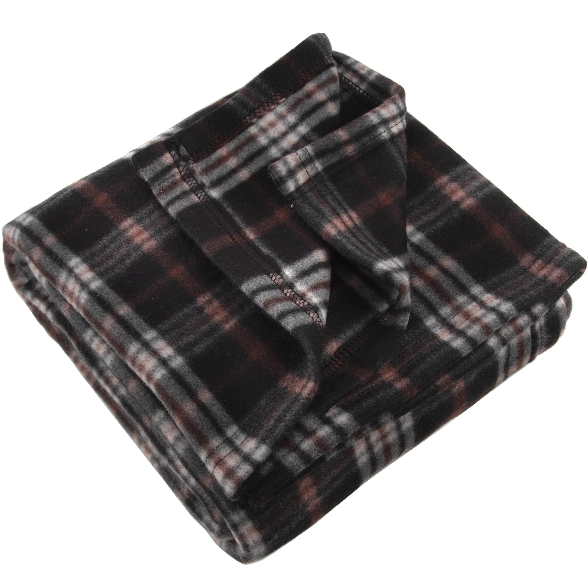 Trail maker 50x60 Throw Blankets, Plaid Fleece Throw Blankets for Bedroom, Couch, Livingroom, Chair, Pets, Outdoors (Brown) — image 1