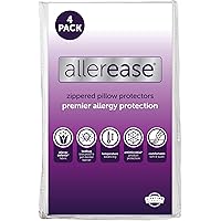 Set of 4 Standard/Queen AllerEase Pillow Protectors - Temperature Balancing, Allergist Recommended - Premium Breathable, Zipp