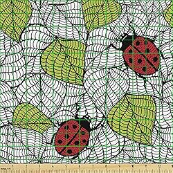 Ambesonne Ladybugs Fabric by The Yard, Ecological