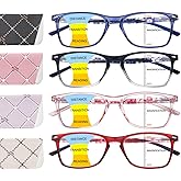 BONCAMOR 2 Pack Progressive Multifocus Reading Glasses Men and Women Computer Blue Light Blocking Anti Eyestrain Readers