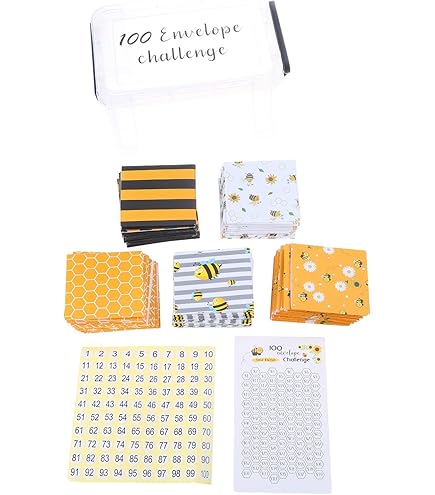 Ｎｏ.100 envelope challenge♡BOX在庫有り Amazon.com : 100 Envelopes Money Saving Challenge Box, Save