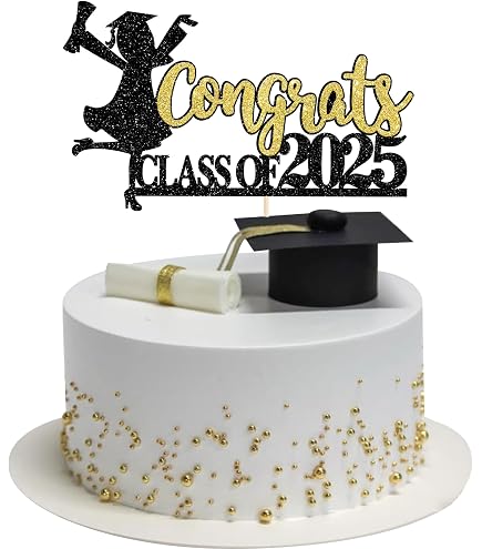I'm Done With This B.S Cake Topper - Black Glitter, 2025 Graduation Party Decor, Bachelor Of Science - View #4