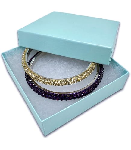 Cotton Filled Jewelry Gift Boxes Silver 3 3/4" 100Pcs-649073