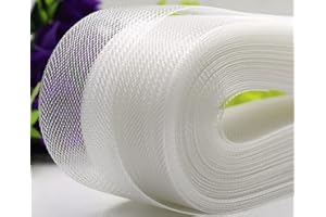 Abbaoww 30 Yards Stiff Horsehair Braid 4 Inch for Polyester Boning Sewing Wedding Dress Dance Formal Dress Skirt Hat Shaping Trimming Accessories, White