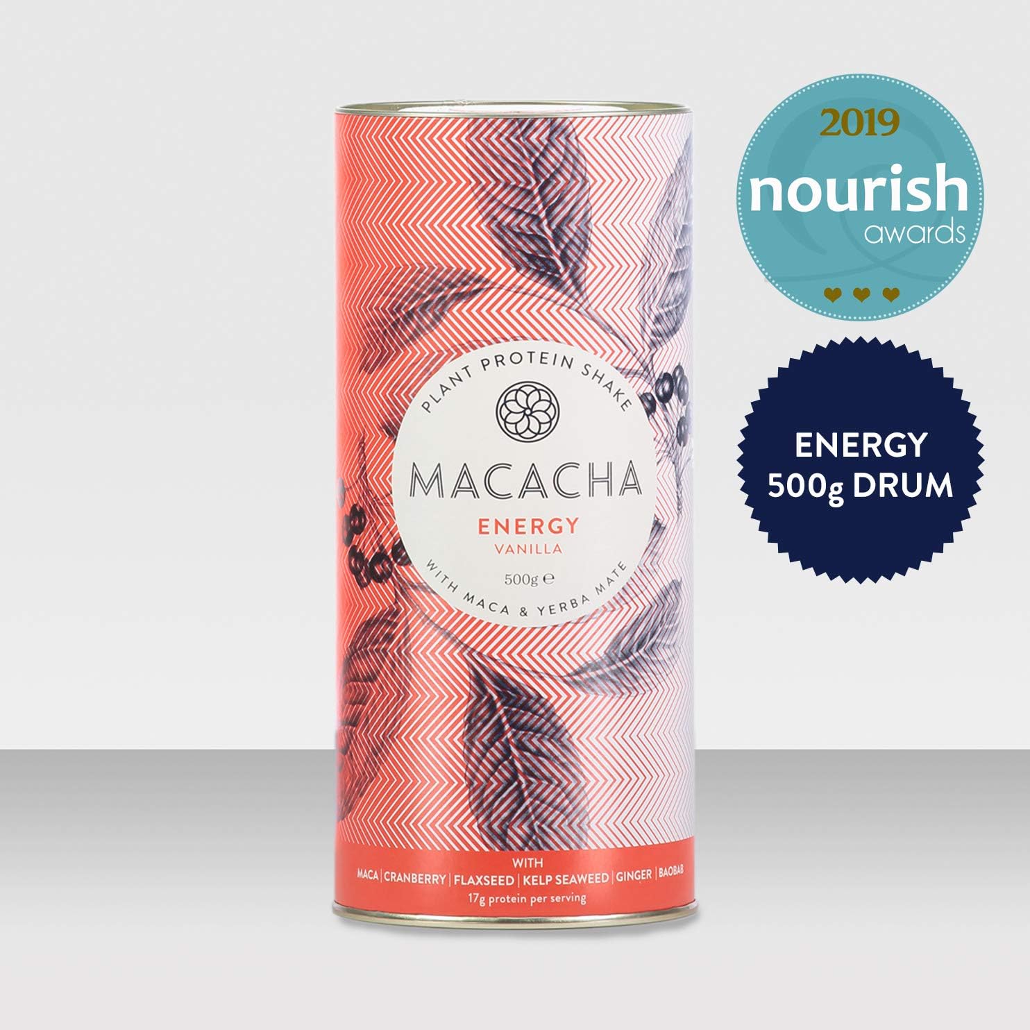 MACACHA - Energy (Natural Caffeine Source) Drum - Vegan Protein Powder - 500g