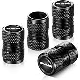 SOUL OF BALI Tire Valve Stem Caps, Compatible with Dodge RAM Series Stem Cap Universal Car Air Cover Car Accessories for Cars, SUV, Truck, Motorcycles 4pcs （Black）