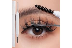 2 in1 Double Headed Eyelash Comb Brush Trimming Brow Extension Brush Minimalist Eyelash Setting Makeup Tools,White