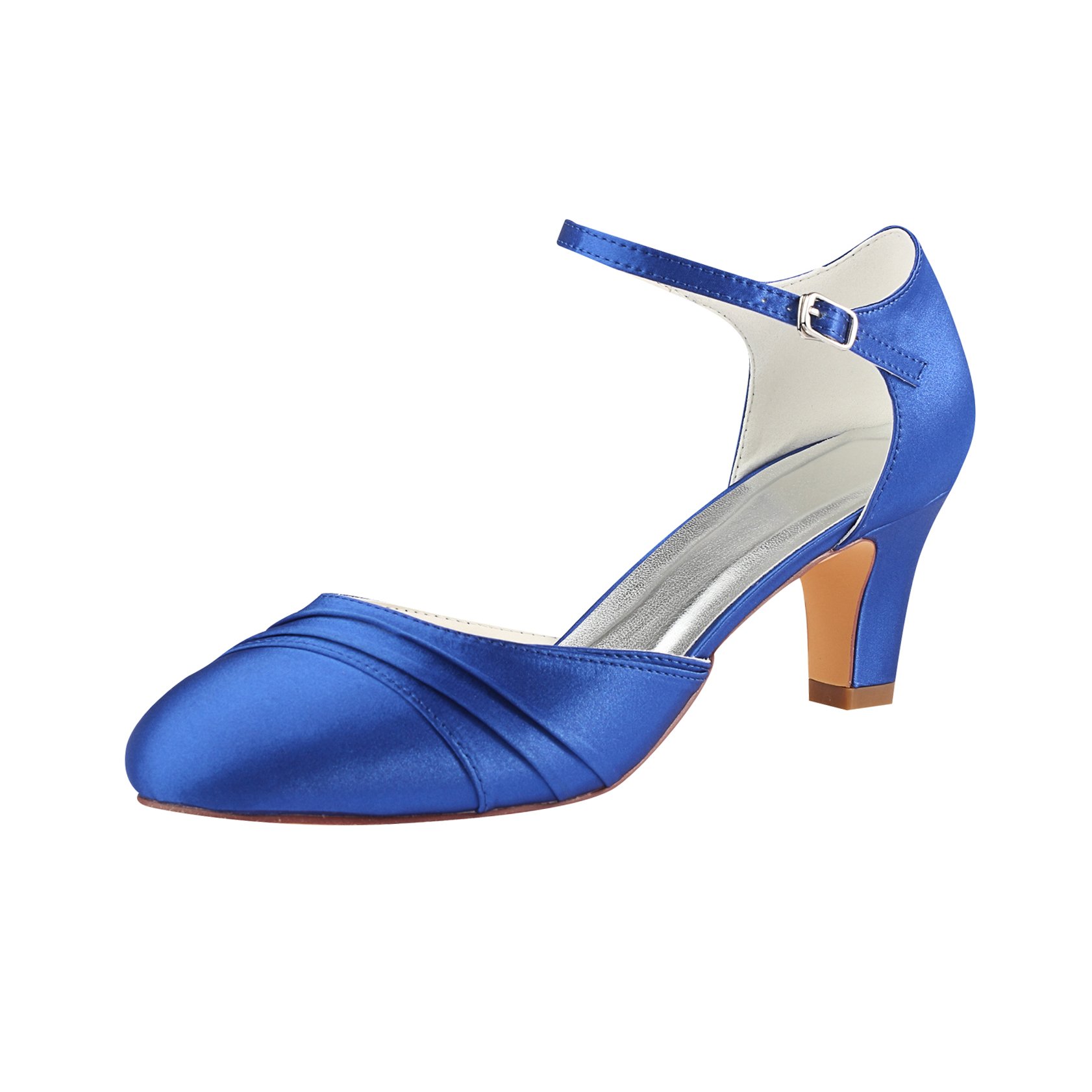 Emily Bridal Wedding Shoes Ivory Bridal Shoes 2018 High Heel Round Pleated Ankle Strap Wedding Shoes