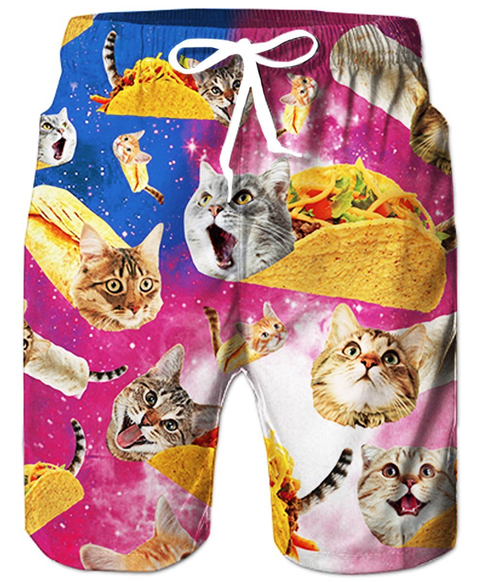 RAISEVERN Hombre Pantalones Ocasionales de la Playa Trabajo Corto Ocasional cómodo Deporte de la Manera Sueltas activas Pantalones